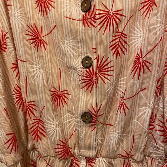Palm tree vacation dress with wooden button XL - Picture 2 of 2